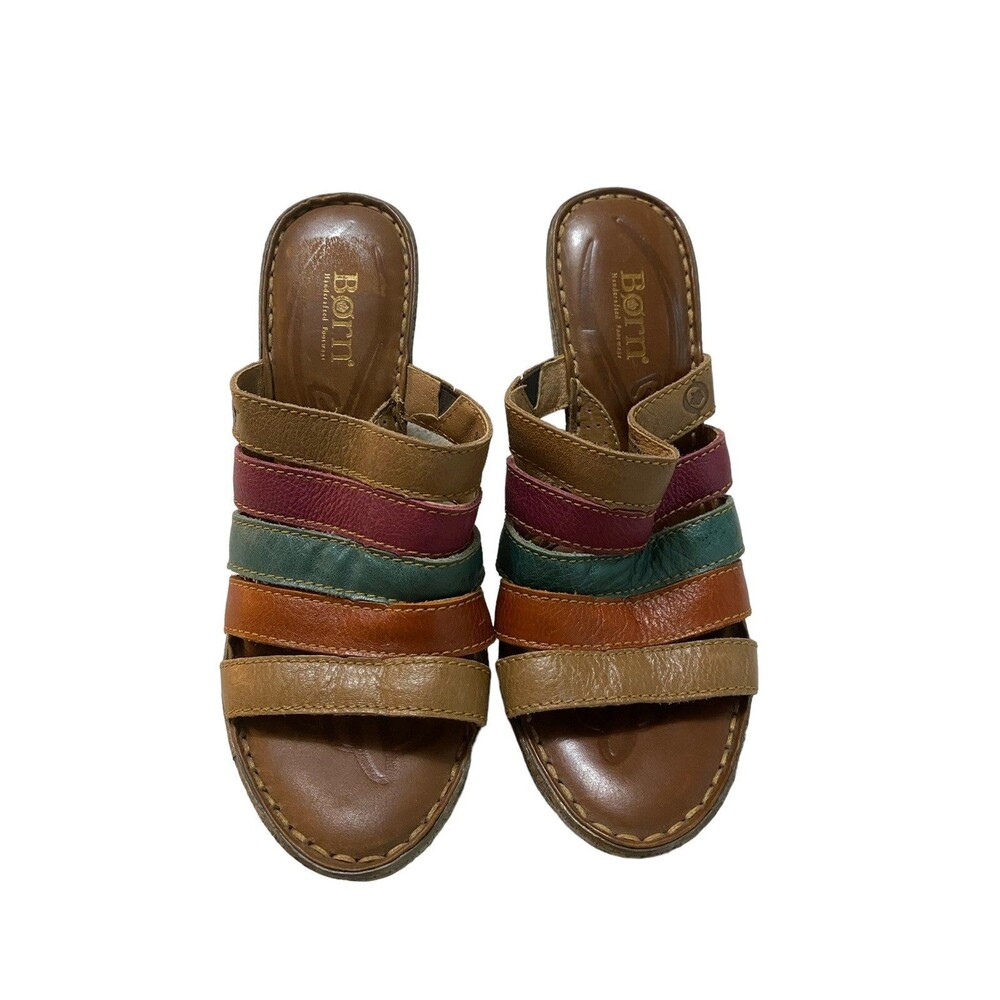 Born Wedge Sandals Size 8 Multicolor